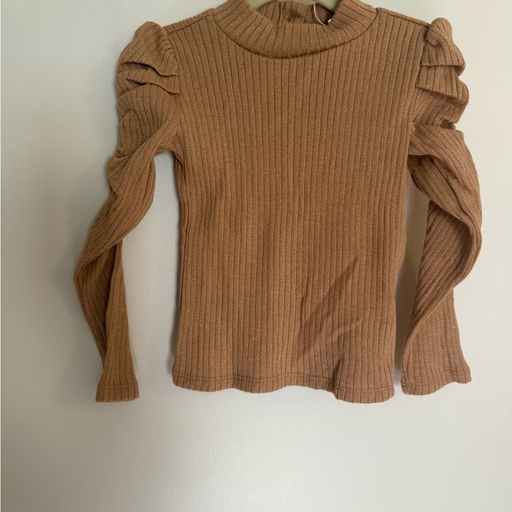 NWT Janie and Jack Ribbed Tan Long Sleeve Top